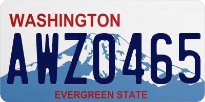 WA license plate AWZ0465
