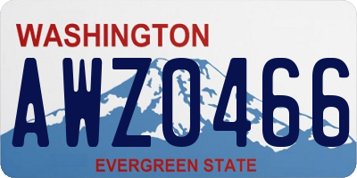 WA license plate AWZ0466