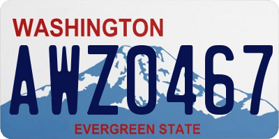 WA license plate AWZ0467