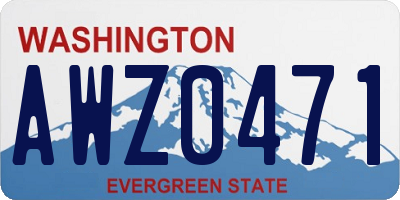 WA license plate AWZ0471