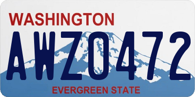 WA license plate AWZ0472