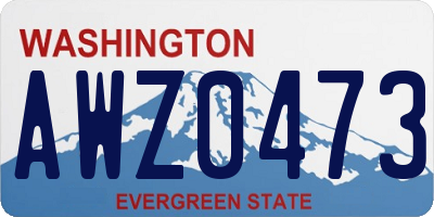 WA license plate AWZ0473