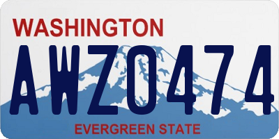 WA license plate AWZ0474