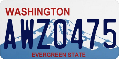 WA license plate AWZ0475