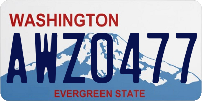 WA license plate AWZ0477