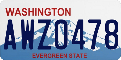 WA license plate AWZ0478