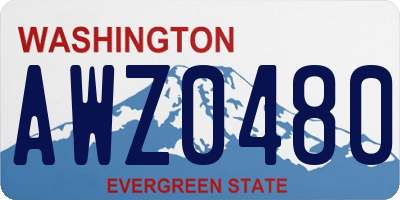 WA license plate AWZ0480