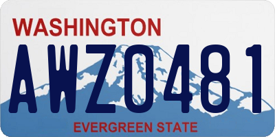 WA license plate AWZ0481