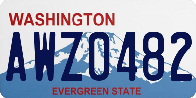 WA license plate AWZ0482