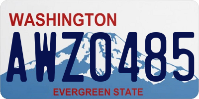 WA license plate AWZ0485
