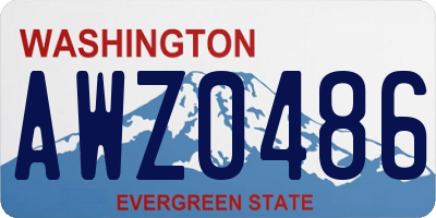 WA license plate AWZ0486