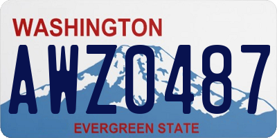 WA license plate AWZ0487