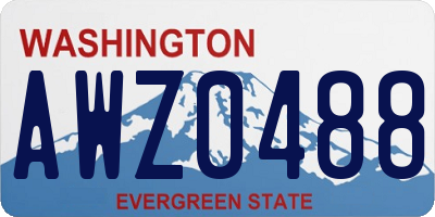 WA license plate AWZ0488
