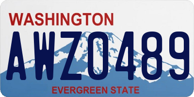 WA license plate AWZ0489