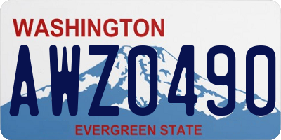 WA license plate AWZ0490