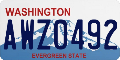 WA license plate AWZ0492