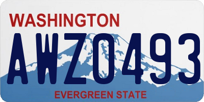 WA license plate AWZ0493