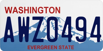 WA license plate AWZ0494