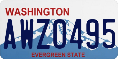 WA license plate AWZ0495