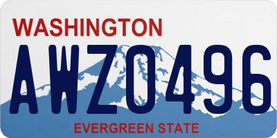 WA license plate AWZ0496