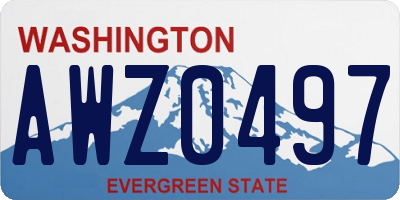 WA license plate AWZ0497