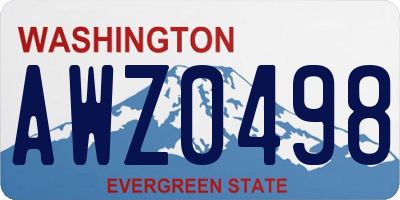 WA license plate AWZ0498
