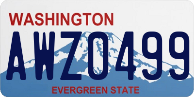WA license plate AWZ0499