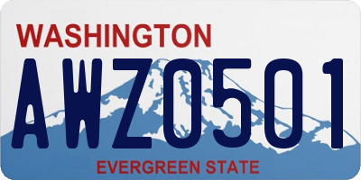WA license plate AWZ0501