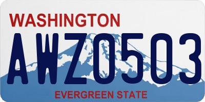 WA license plate AWZ0503