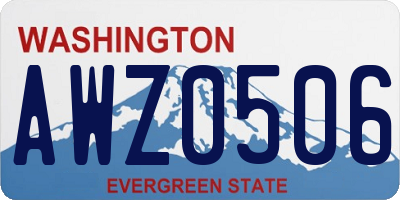 WA license plate AWZ0506