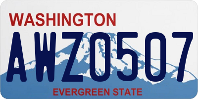 WA license plate AWZ0507