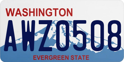 WA license plate AWZ0508