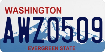 WA license plate AWZ0509