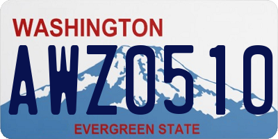 WA license plate AWZ0510