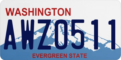WA license plate AWZ0511