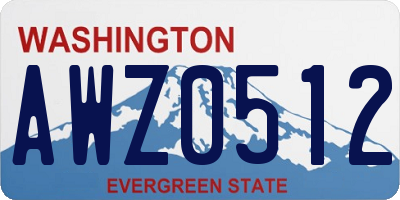 WA license plate AWZ0512