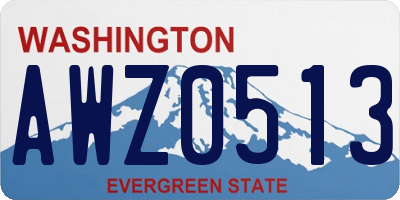 WA license plate AWZ0513