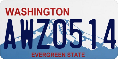 WA license plate AWZ0514