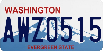 WA license plate AWZ0515