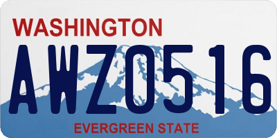 WA license plate AWZ0516