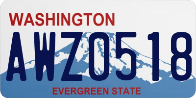 WA license plate AWZ0518