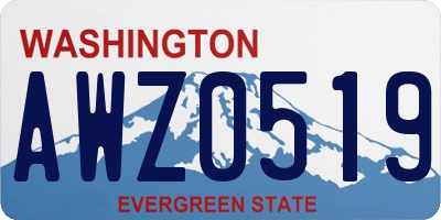 WA license plate AWZ0519