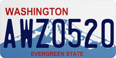 WA license plate AWZ0520