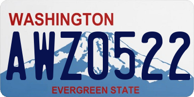 WA license plate AWZ0522