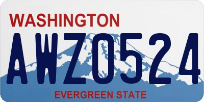 WA license plate AWZ0524