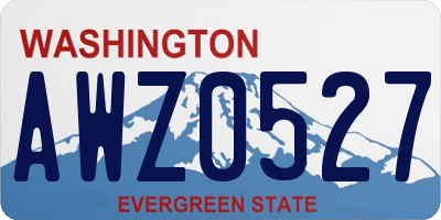 WA license plate AWZ0527