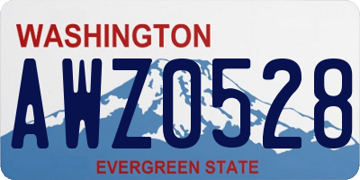 WA license plate AWZ0528