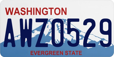 WA license plate AWZ0529