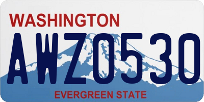 WA license plate AWZ0530