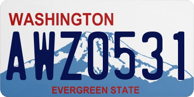 WA license plate AWZ0531
